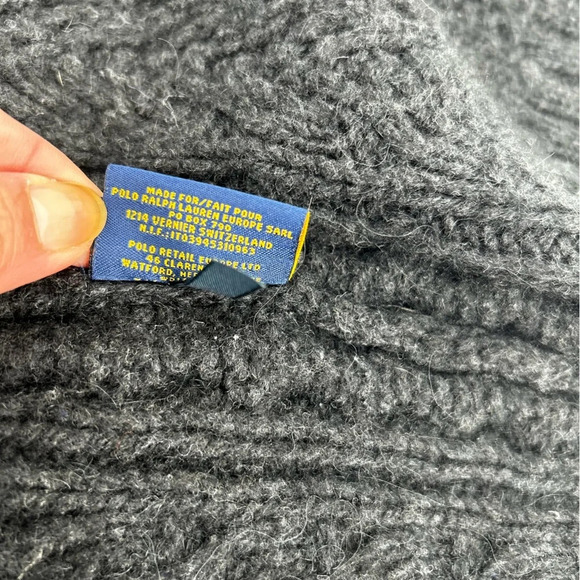 RALPH LAUREN RUGBY Cable Knit  SLEEVELESS GRAY CARDIGAN JACKET SWEATER SIZE XS - Picture 12 of 13